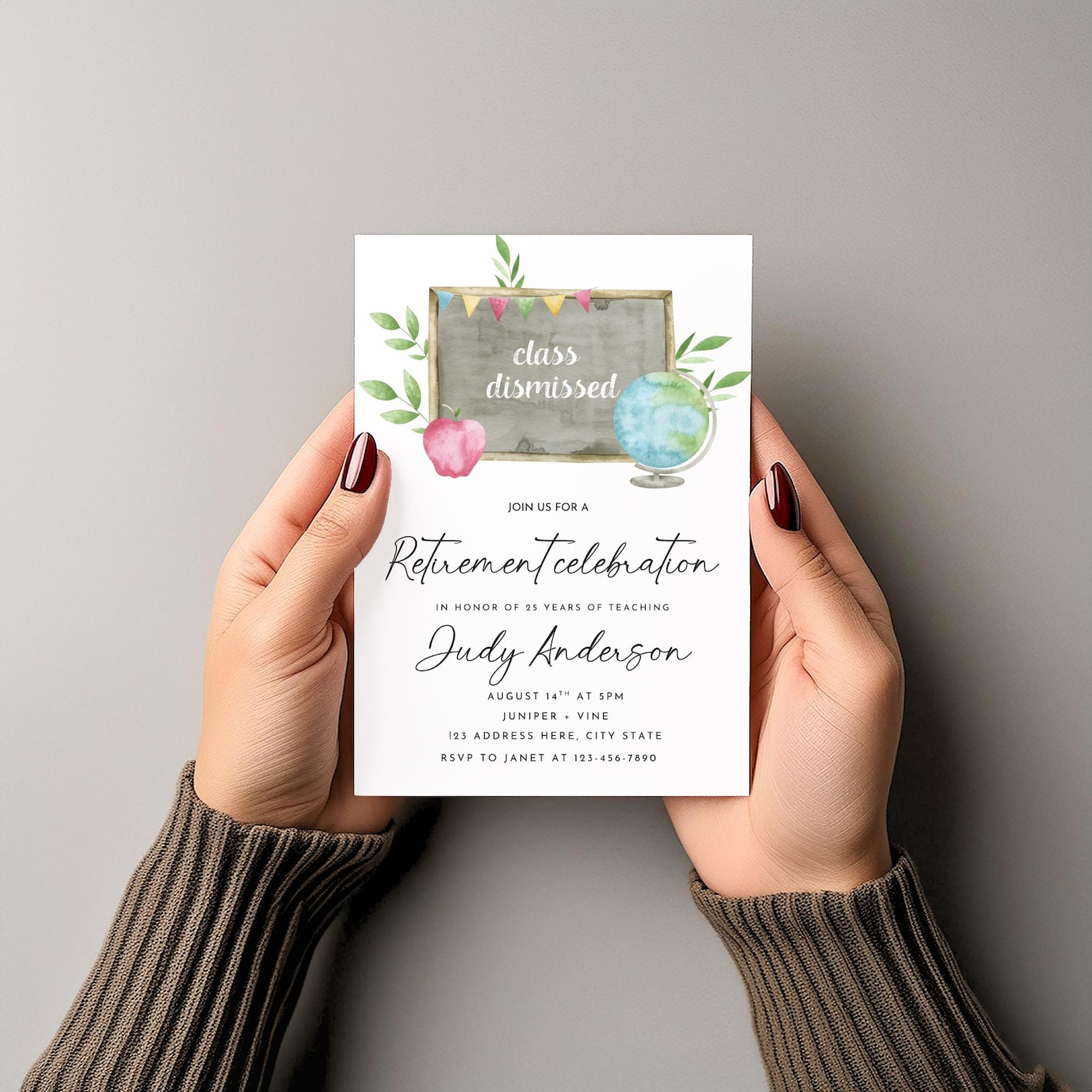 Retirement Send Off Teacher Retirement Party Invitation, Class Dismissed Party for Educator ...