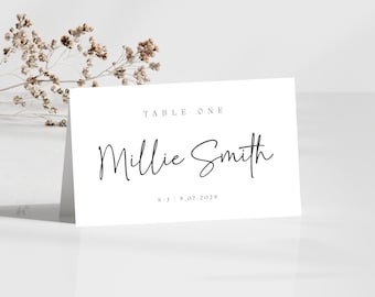 Editable Modern Place Cards, Wedding Table Cards, Elegant Minimalist Name Cards, Dinner Party Place Cards, Instant Download