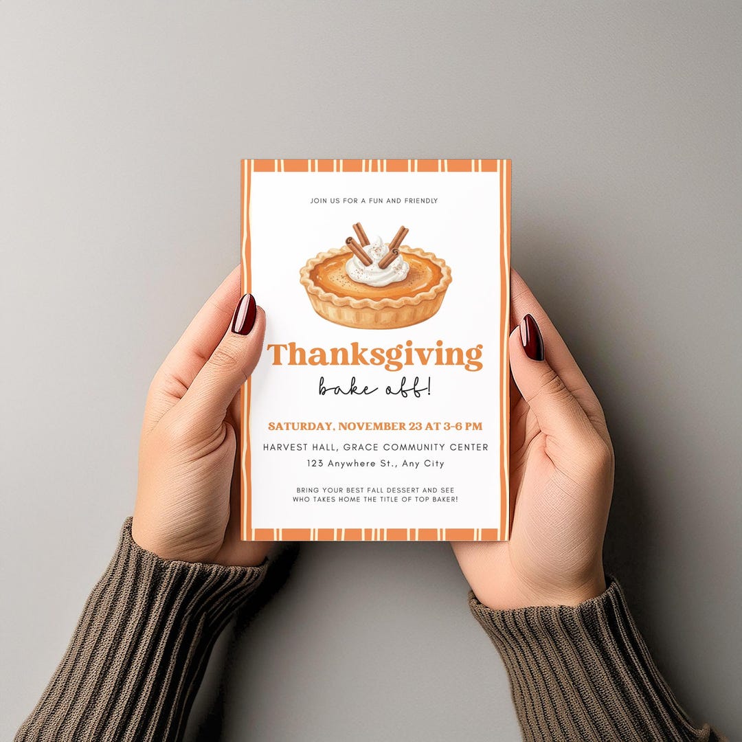 Thanksgiving Baking Contest Invitation, Fall Festival Bake Off, Baking ...