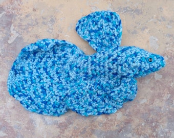 Blue Betta Siamese Fighting Fish Crocheted Amigurumi