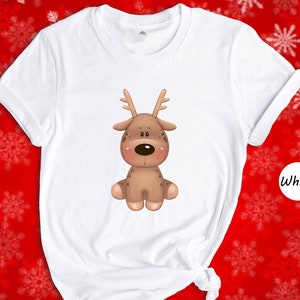 Cute Reindeer Shirt, Christmas Shirt, Xmas Reindeer T-Shirt, Cute Animal Shirt, Christmas Gift, Christmas Party Costume