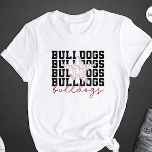 Bulldogs School Team Mascot Tee, Team Mascot Shirt, Bulldog Football, School Spirit Shirt, Bulldogs Team Shirt, Bulldog Mascot Shirt