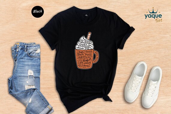 Pumpkin Spice Shirt Autumn Tee: Cozy Fall Coffee Design, Cotton Blend | Unisex Fit, Soft Fabric, Sizes S-XXL