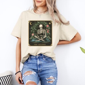 The Reader Tarot Card Shirt, Skeleton Reading Shirt, Tarot Card Shirt, Book Lover Gift, Bookish Gift,tarot Lover Gift