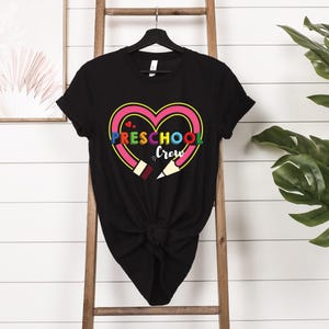 Preschool Crew Shirt For Teachers, Back To School Rainbow Heart Tee, Teacher Team Gift, Cute School Staff Shirt, Teacher Appreciation Gift