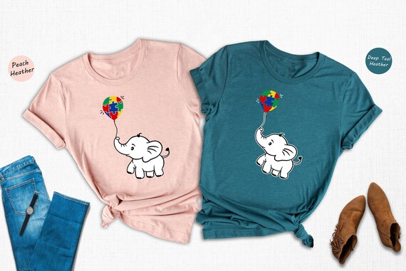 Autism Support Shirt Elephant Design: Neurodiversity Celebration, Cotton Tee | Inclusion Message, Unisex Sizes