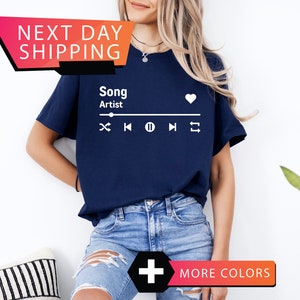 Custom Music Shirt, Personalized Gifts, Custom Song Shirt, Music Player, Song Name, Artist Name, Favorite Song Tee, Musician Gift Shirt