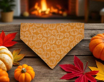 Pumpkin Patch Dog Bandana – Fall Autumn Pet Accessory (Over the Collar)