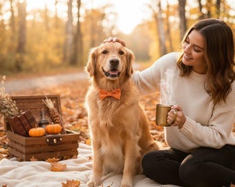 Orange Polka Dot Bow Tie