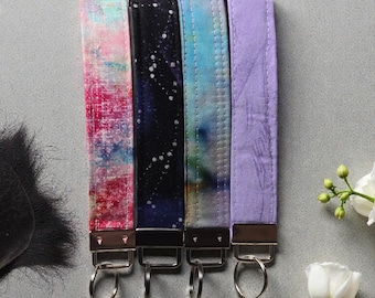 Fabric Keychain Wristlet | Galaxy Tie Dye Cotton Key Fob Holder