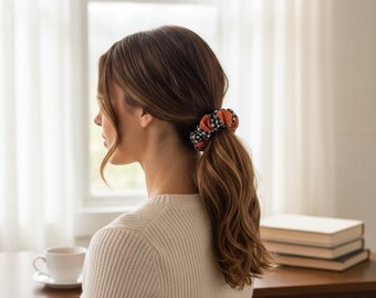 Buffalo Check Pumpkin Hair Scrunchie Accessory