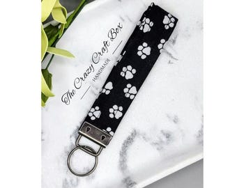 Paw Print Wristlet Keychain | Handmade Dog Mom Gift