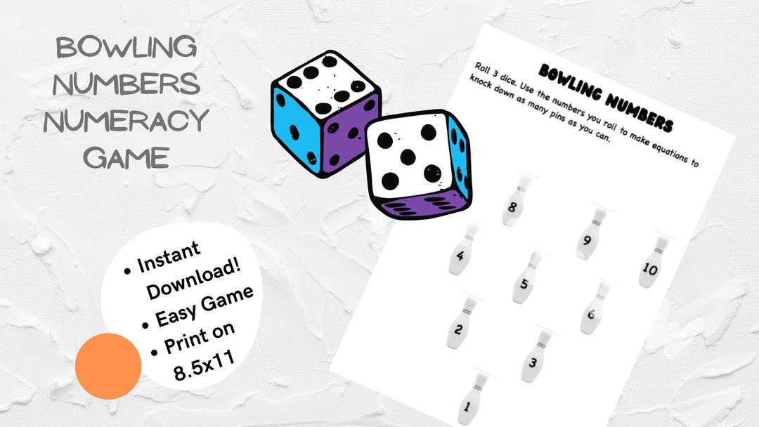 Bowling Numbers Numeracy Game Etsy