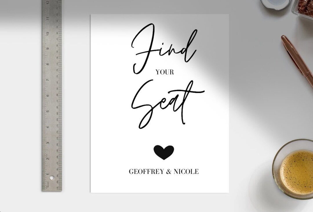Find Your Seat Wedding Sign Printable, Editable Wedding Sign Template ...