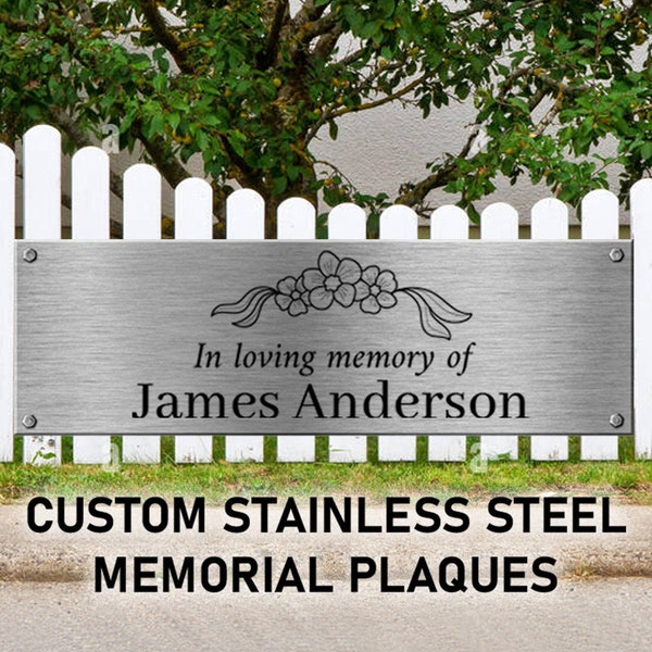 AUSTRALIAN MADE - Custom Stainless Steel Memorial Plaque - Personalized Engraved Tribute for Loved Ones