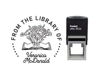 Most Popular Custom Book Stamp, Ex Libris Self Inking Stamp Library Stamp Top Selling Book Stamp Modern Design Book Lover Gift