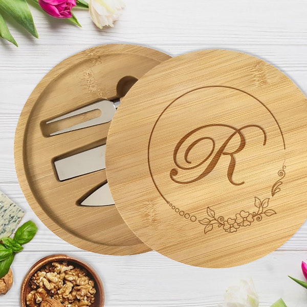 Personalised Wooden Cheese Board & Knives Gift Set Set House Warming Gift Wedding Gift Anniversary Engagement Gift Christmas New Year Gift