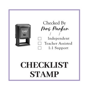 Checklist Stamp Feedback Stamp Teacher Feedback Stamp Teacher Stamps, Personalised Teaching Stamp work completed, Checked by Teacher stamp