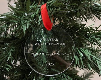 Personalized Engagement Acrylic Ornament: Christmas Keepsake Wedding Anniversary Christmas ornaments