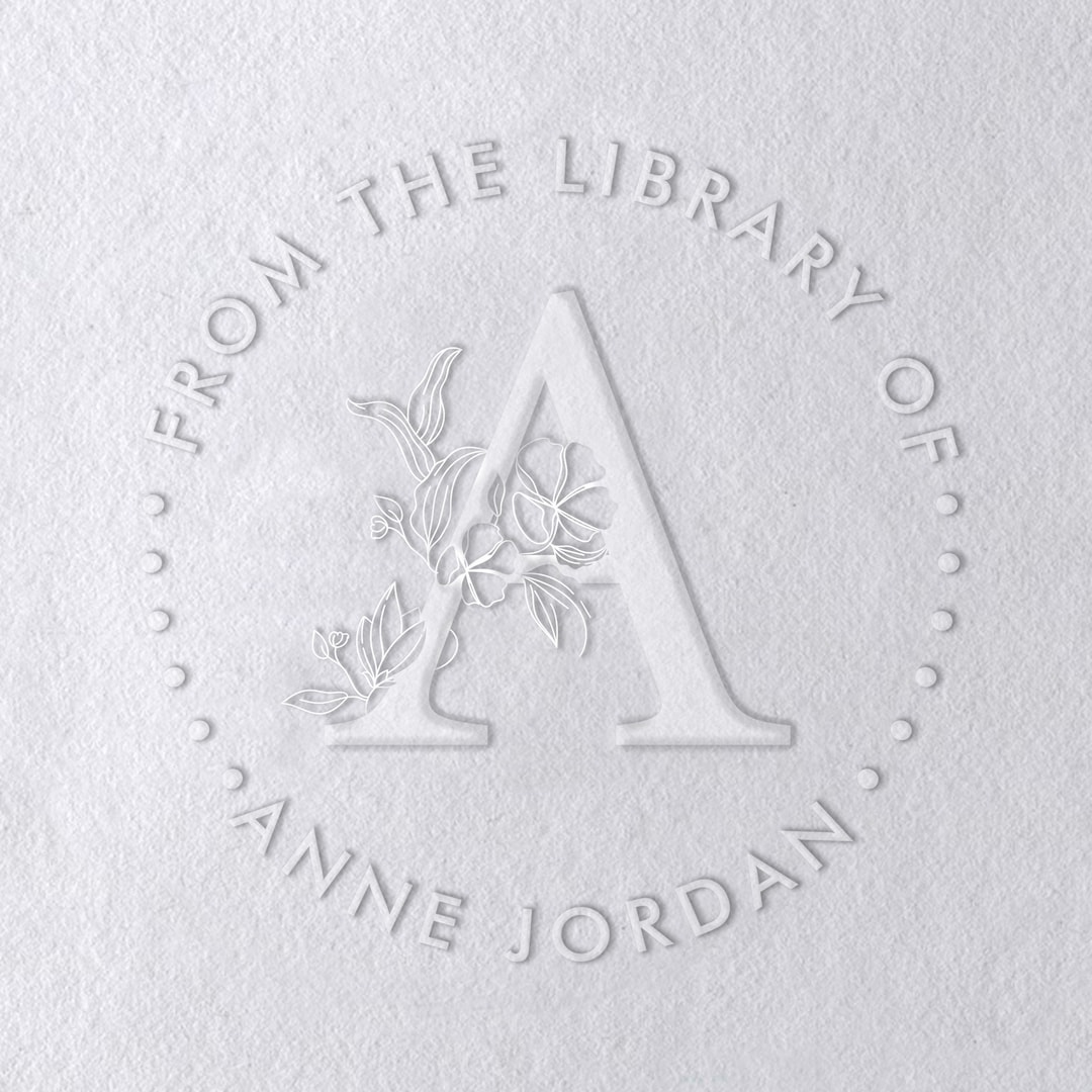 Monogram Book Embosser Custom Gift Embosser Initial With Name Embossers