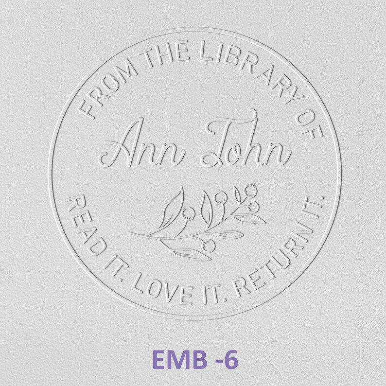 AUSTRALIAN MADE Custom Embossing Stamp Library Book Embosser Etsy