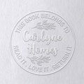 AUSTRALIAN MADE  Custom Embossing Stamp Library Book Embosser Personalised Ex Libris Stamps Floral Design with Name Embosser & Rubber Stamp product logo