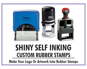 Shiny Custom Rubber Stamp Personalised Self-Inking Stamp Australian Made Logo Stamp Business stamp Rectangle Round Stamp for Branding