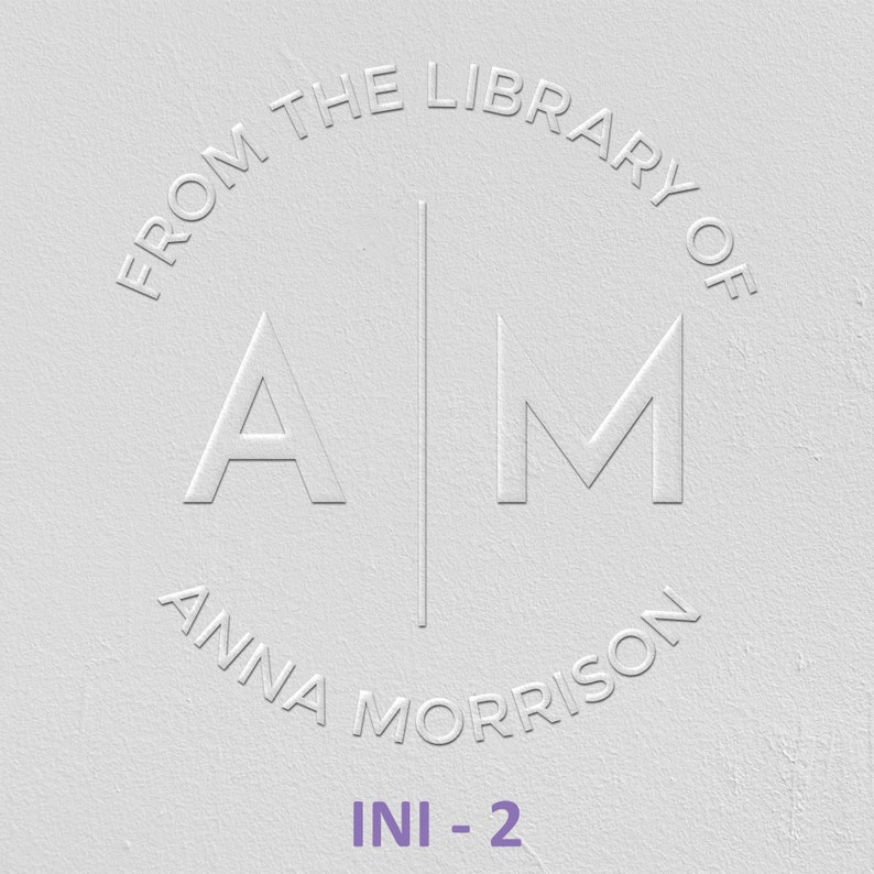 Custom Initials Embosser, Monogram Embosser, Library Book Embosser Personalised Book Stamp Melbourne Made Fast Shipping Book Lover Gift INI-2