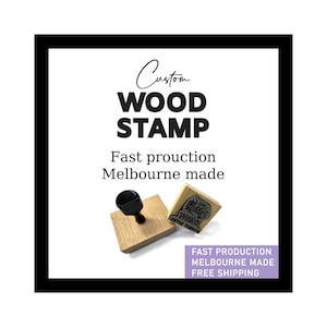 Custom Wood Stamp for branding packing box pizza box coffee cups fully personalised