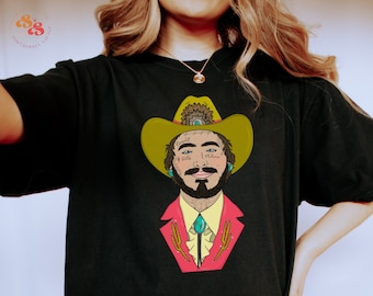 Posty Cowboy, Malone Shirt, Western Graphic Tee, Comfort Colors Shirt