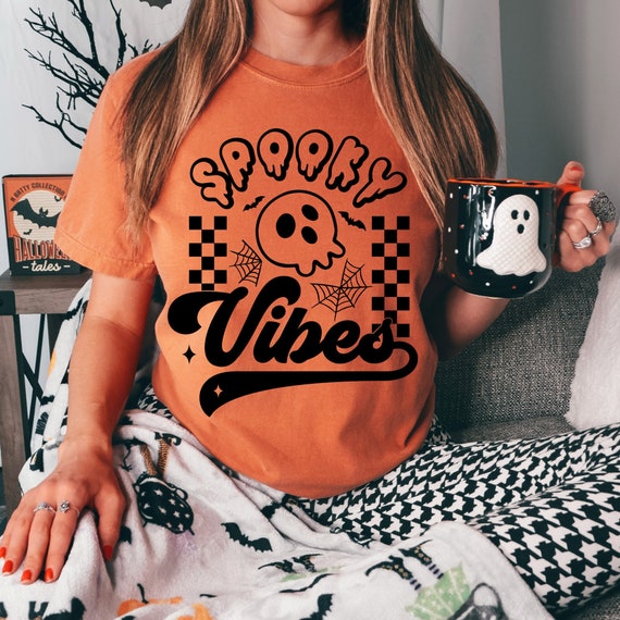 Spooky Vibes Shirt, Comfort Colors Shirt, Oversized Tee, Stay Spooky Shirt, Horror Movie Shirt, Spooky Babe, Halloween Tshirt