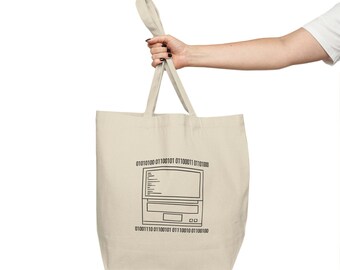 Tech Nerd Canvas Einkaufstasche | Binär | Einkaufstasche Codierung | Software-Entwickler-Liebhaber Geschenk | Zubehör Textil | Geschenk Mama Papa