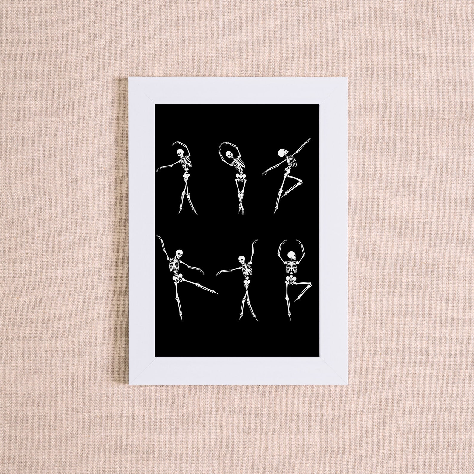 Dancing Skeletons Printable Download Halloween Wall Print - Etsy