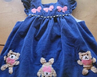 Vintage Girls Teddy Bear Dress