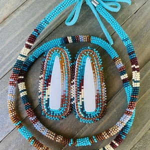Beaded earring & necklace set