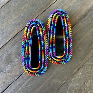 rainbow beaded earrings