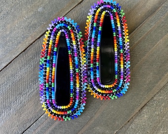 rainbow beaded earrings