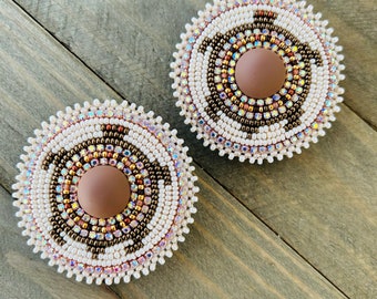 XL Beaded Turtle earrings