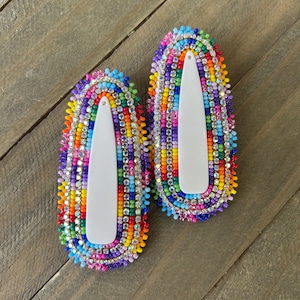 rainbow beaded earrings