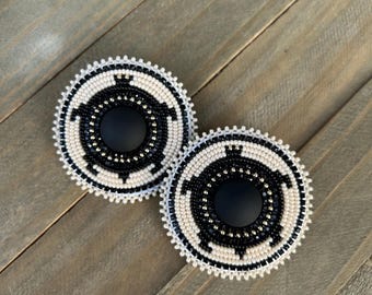 XL Beaded turtle earrings