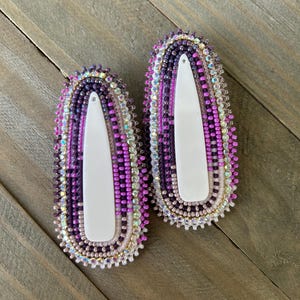 ready to ship- purple beaded earrings
