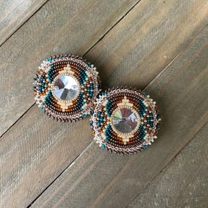 Beaded circle earrings