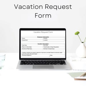 Vacation Request Form | Time Off Request | Digital Download
