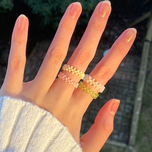 Custom beaded rings | 40+ COLORS | simple, seed bead ring, beaded jewelry, cute ring, customizable jewelry