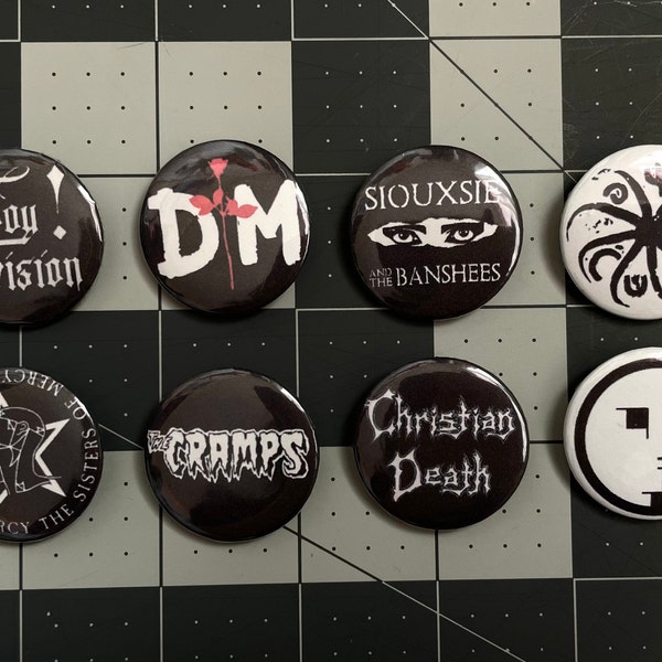 1.25" Goth Metal Pinback Buttons
