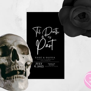 Downloadable Minimal Save the Date - Til Death do us Part E-Invitation - Customizable