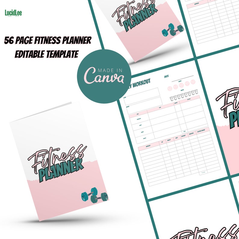 PLR Template Workout Digital Planner Etsy