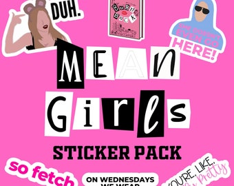 Mean Girls Sticker Pack Funny Stickers Waterproof Stickers for Laptops &  Water Bottles 