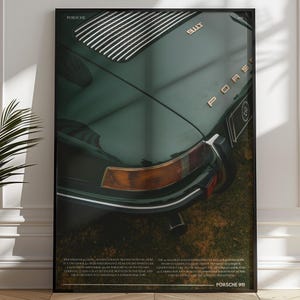 Vintage Porsche 911 Bumper, Vintage Porsche Print, Porsche Wall Art, Vintage Car Poster, Old Porsche Poster, Minimalist Porsche