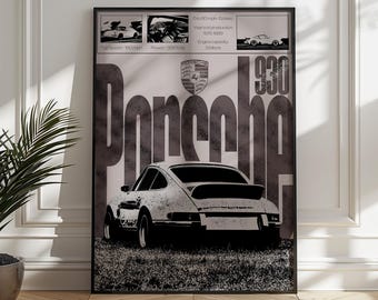 Porsche 930 Poster, Automotive Wall Art (Digital Print)